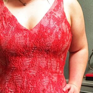 Belle Badgley Mischka Hi-Low V-Neck Parker Dress